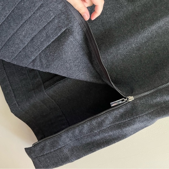 Tory Burch 100% Wool Jumper‎ Dress Dark Grey Zipper Details - Picture 6 of 10